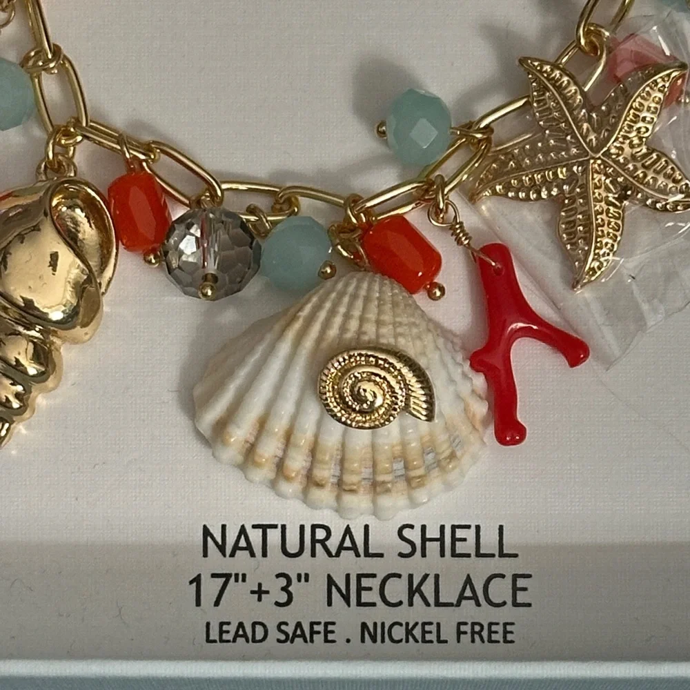 House of Harlow 1960 Gold Necklace with Shell Charms - Picture 3 of 7